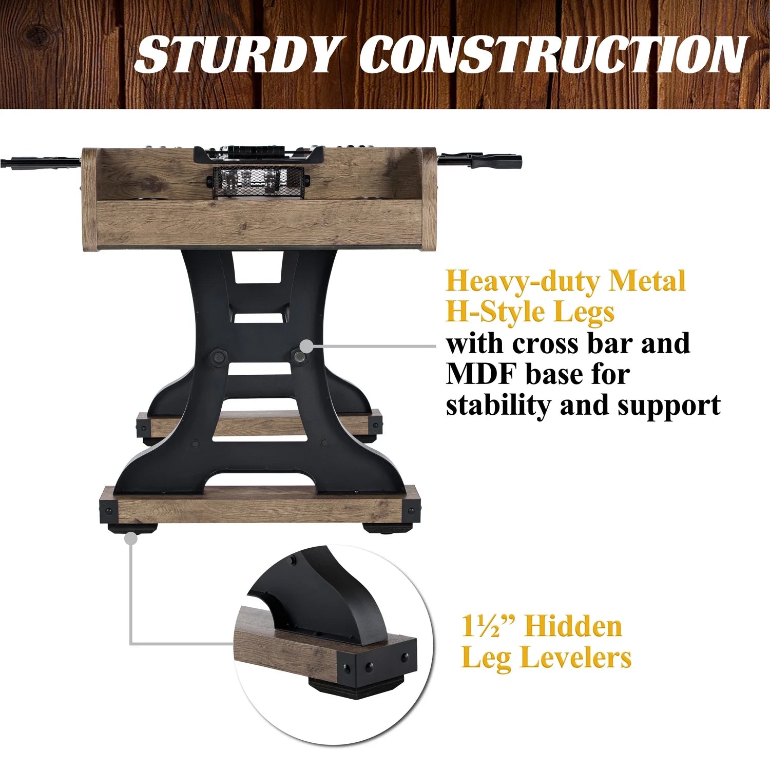 58” Coventry Foosball Table, Competition Size, Soccer, Accessories Included by