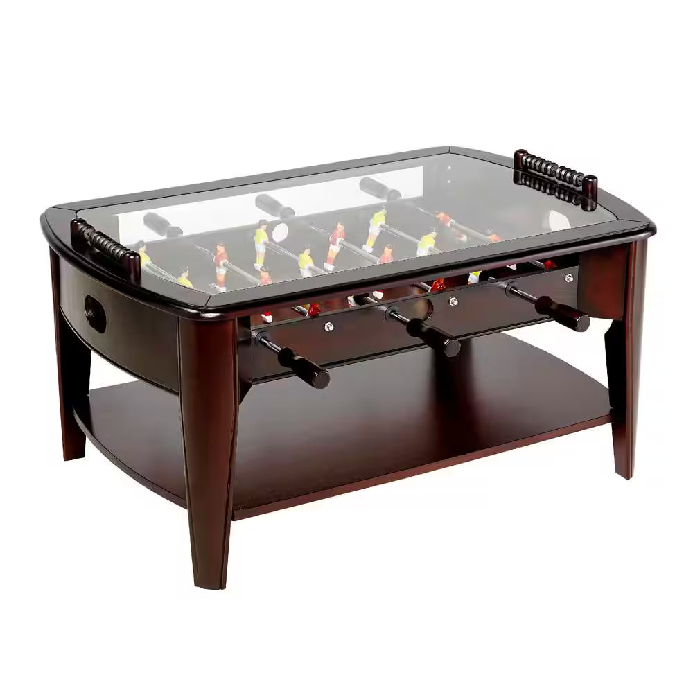 42 In. Foosball Coffee Table, Durable and Stylish Contemporary Design with Tabletop Sports Soccer Balls