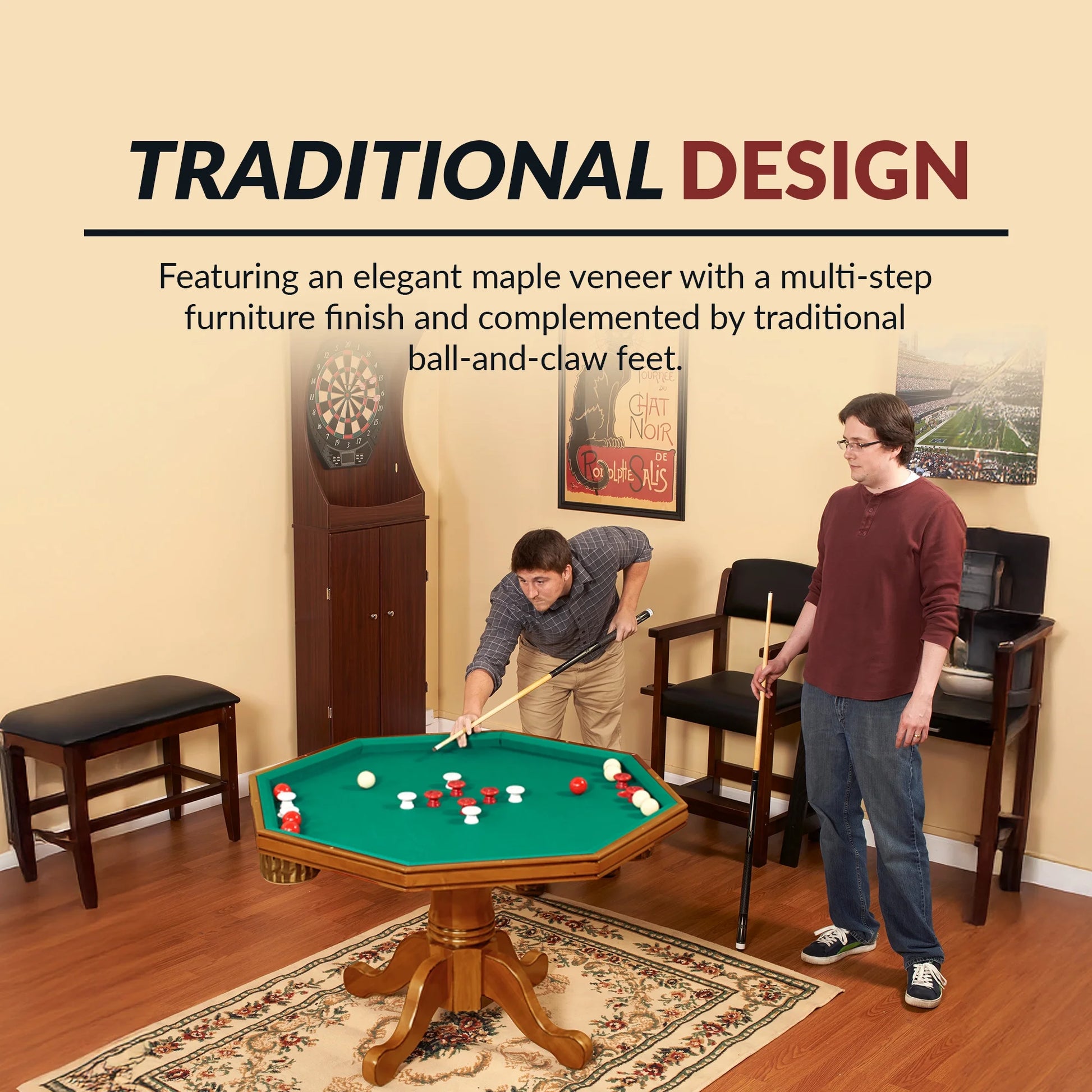 Kingston Oak 3-In-1 Poker Table