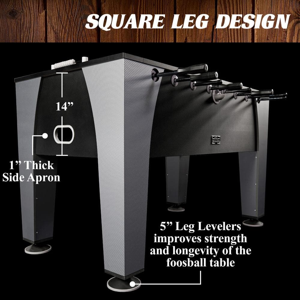 58 In. Irvine Foosball Table, Durable & Stylish Design with Tabletop Sports Soccer Balls, Perfect for Family Game Rooms