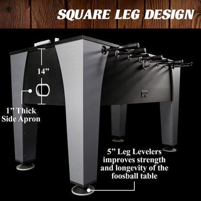 58 In. Irvine Foosball Table, Durable & Stylish Design with Tabletop Sports Soccer Balls, Perfect for Family Game Rooms