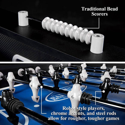 58 In. Irvine Foosball Table, Durable & Stylish Design with Tabletop Sports Soccer Balls, Perfect for Family Game Rooms
