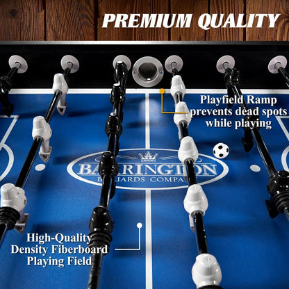58 In. Irvine Foosball Table, Durable & Stylish Design with Tabletop Sports Soccer Balls, Perfect for Family Game Rooms