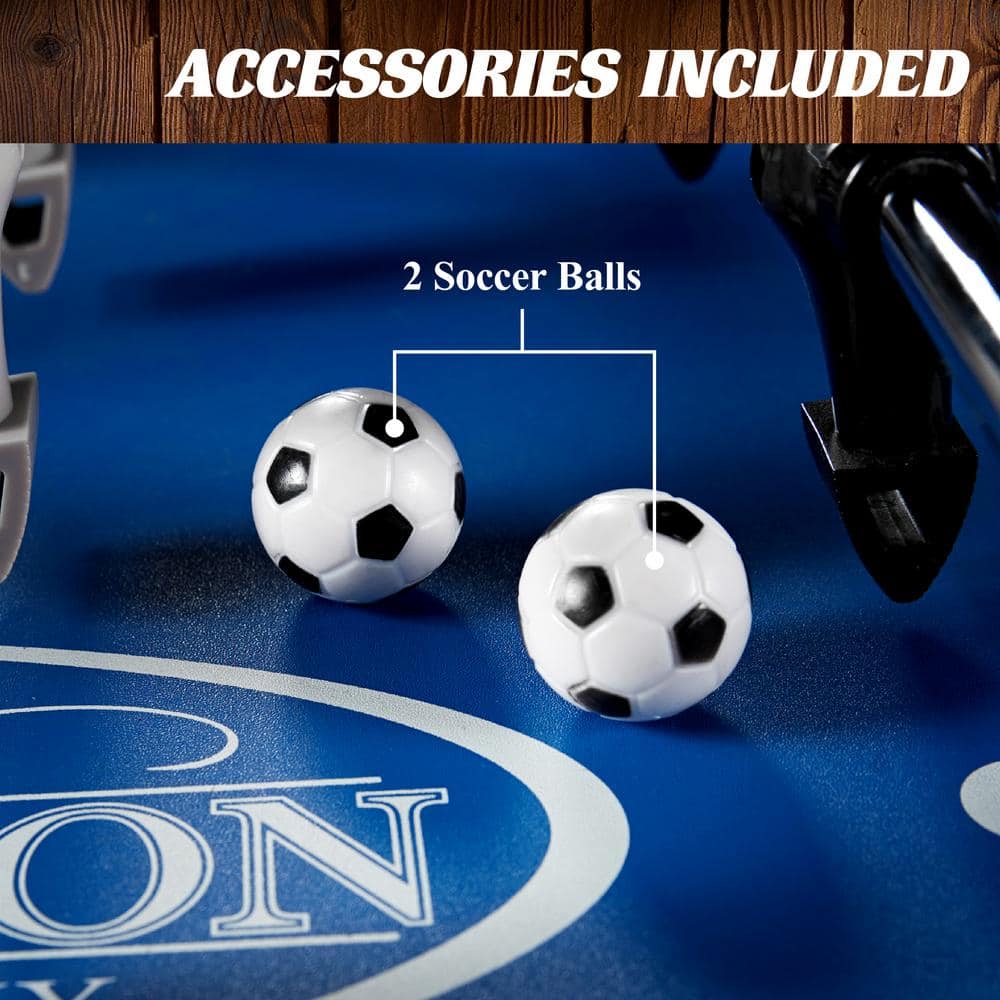 58 In. Irvine Foosball Table, Durable & Stylish Design with Tabletop Sports Soccer Balls, Perfect for Family Game Rooms