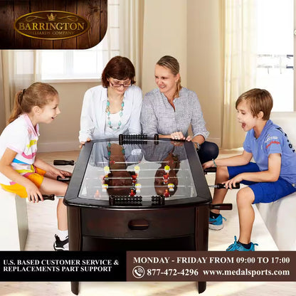 42 In. Foosball Coffee Table, Durable and Stylish Contemporary Design with Tabletop Sports Soccer Balls